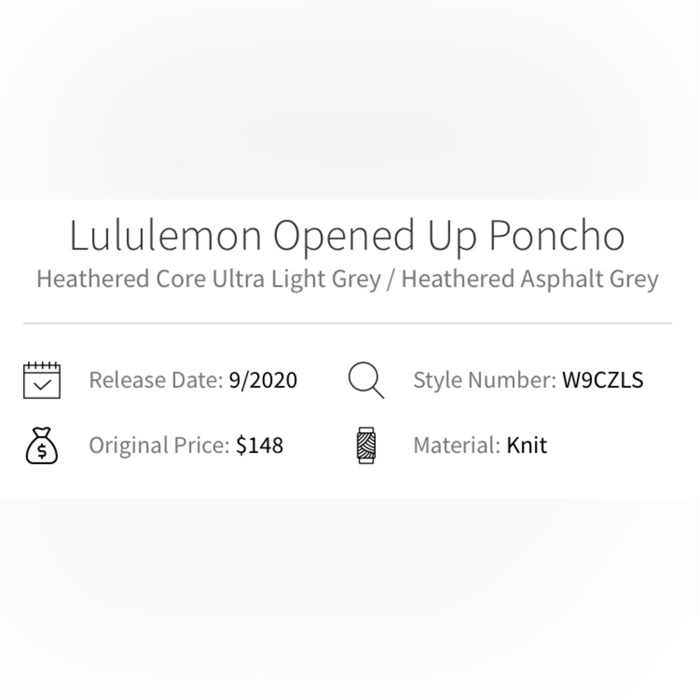 Lululemon Opened Up Poncho Heathered Core Ultra Light Grey / Heathered Size: M - Picture 5 of 7